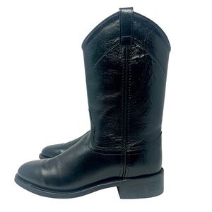 New With Tag Old West Women’s Black Leather Round Toe Roper Boots 8